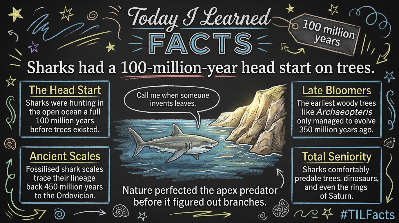 Sharks had a hundred-million-year head start on trees.