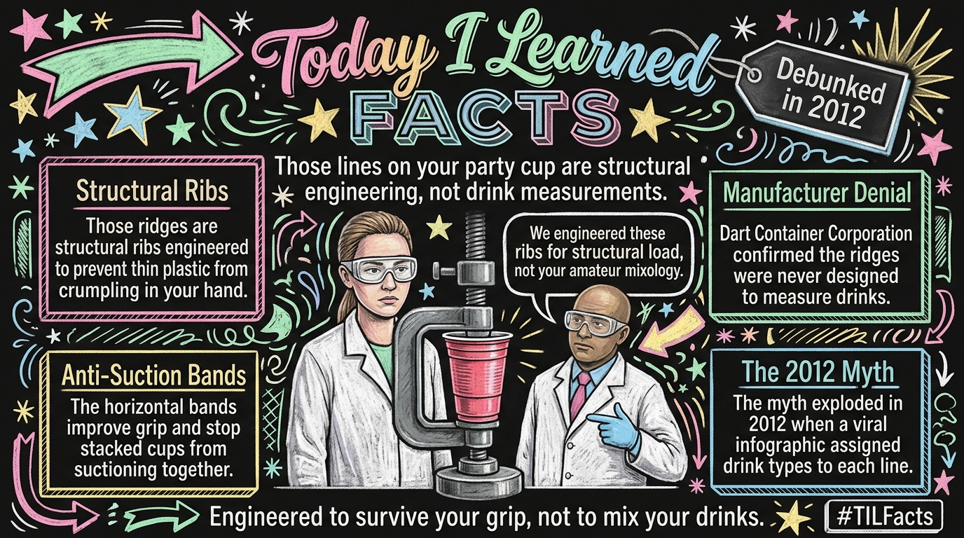 TIL the hidden meaning behind the lines on every Red Solo Cup and how they accidentally became party measurements.